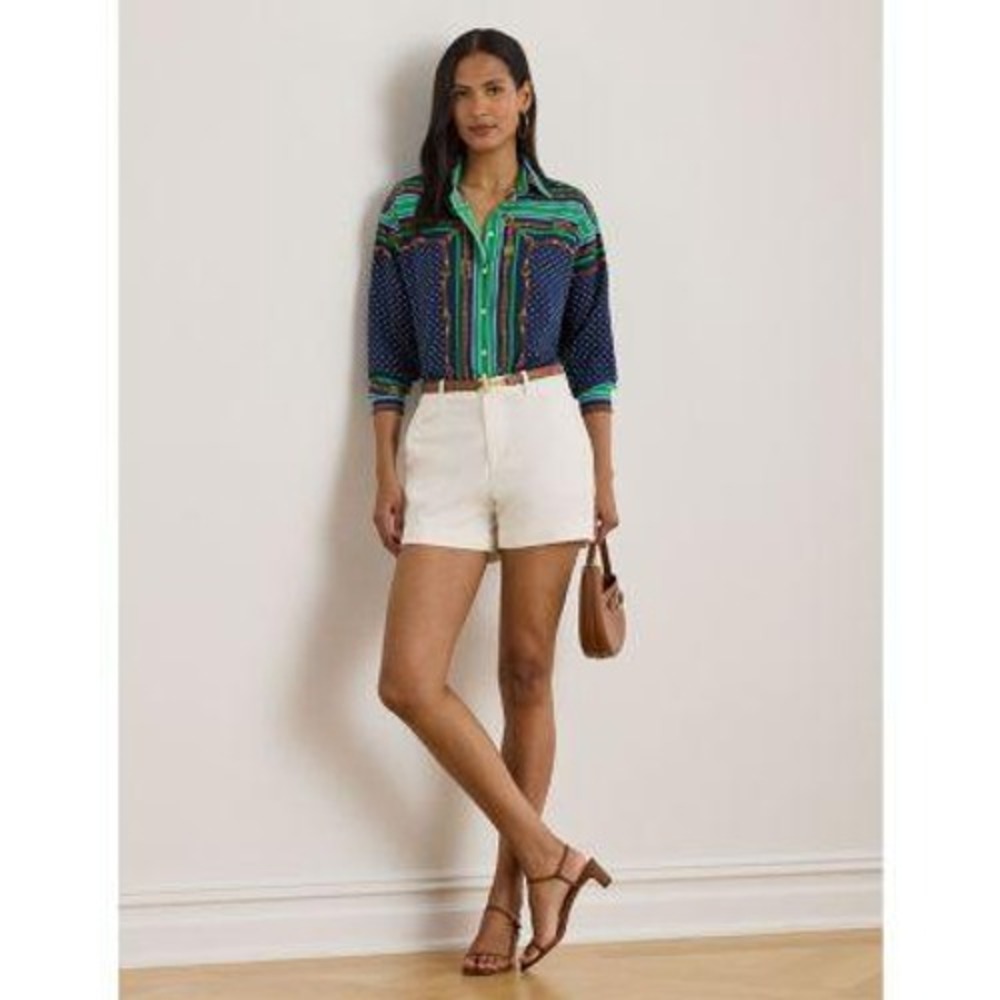 NWT Lauren Ralph Lauren Belting & Polka-Dot Shirt Equestrian SMALL